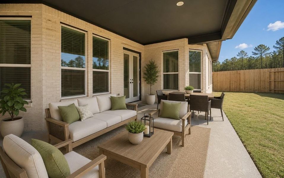Exterior details and patio area of a home in The Highlands, Porter (Image 22).