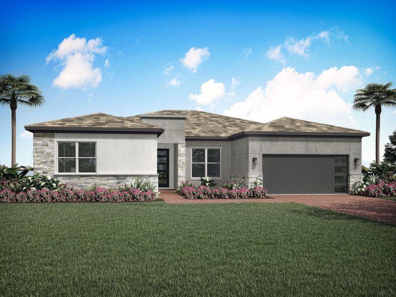Representative exterior photo of a completed home built from the Omni by Mattamy Homes in Tradition, Port St. Lucie, FL (Image 2). Representative exterior photo of a completed home built from the Omni by Mattamy Homes in Tradition, Port St. Lucie, FL (Image 2).