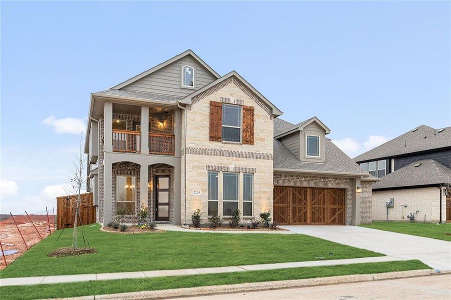 Front exterior of a new home in Stone River Glen, Royse City, TX, highlighting curb appeal (Image 25).