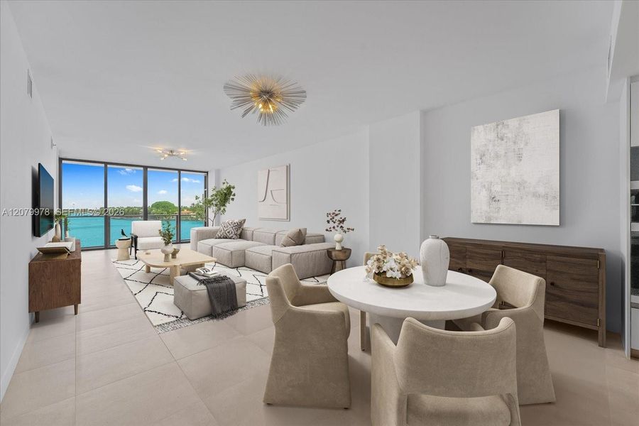 Furnished interior view inside a new home in Onda, Bay Harbor Islands (Image 6). Furnished interior view inside a new home in Onda, Bay Harbor Islands (Image 6).