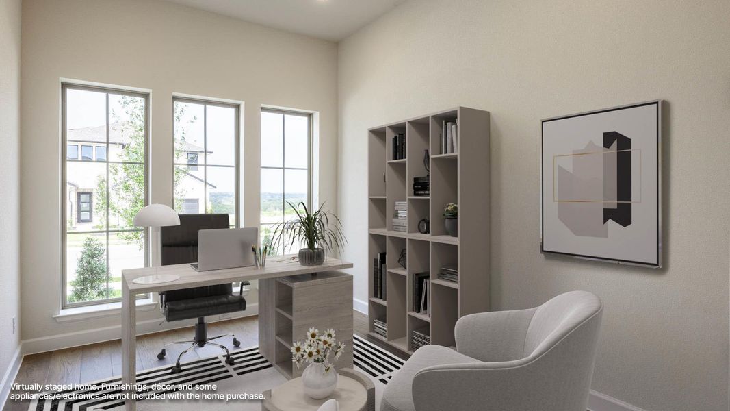Furnished interior view inside a new home in Lariat 60', Liberty Hill (Image 7). Furnished interior view inside a new home in Lariat 60', Liberty Hill (Image 7).