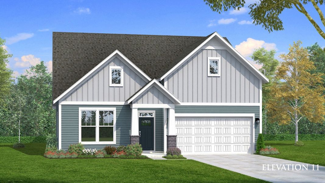 Representative exterior photo of a completed home built from the Cooper 3 by DRB Homes in Pelham Crossing Single Family Homes, Greenville, SC (Image 18).