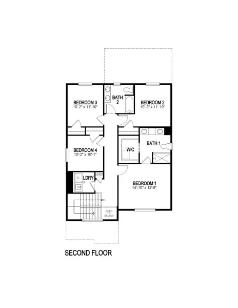 2D floor plan layout of this home in Horizon Uptown, Aurora, CO (Image 3).