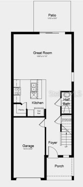 2D floor plan layout of this home in Waterstone, Groveland, FL (Image 2).