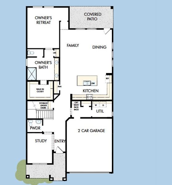 2D floor plan layout for the The Barryessa by David Weekley Homes in Artesa at Soleo, San Tan Valley, AZ (Image 4).