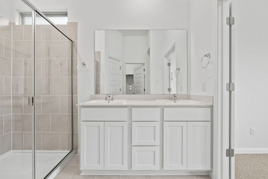 Primary Bath in the Birch home plan by Trophy Signature Homes – REPRESENTATIVE PHOTO