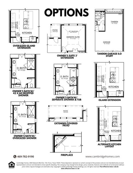 2D floor plan layout for the Nash by Cambridge Homes in Ribbonwood, Aubrey, TX (Image 5).