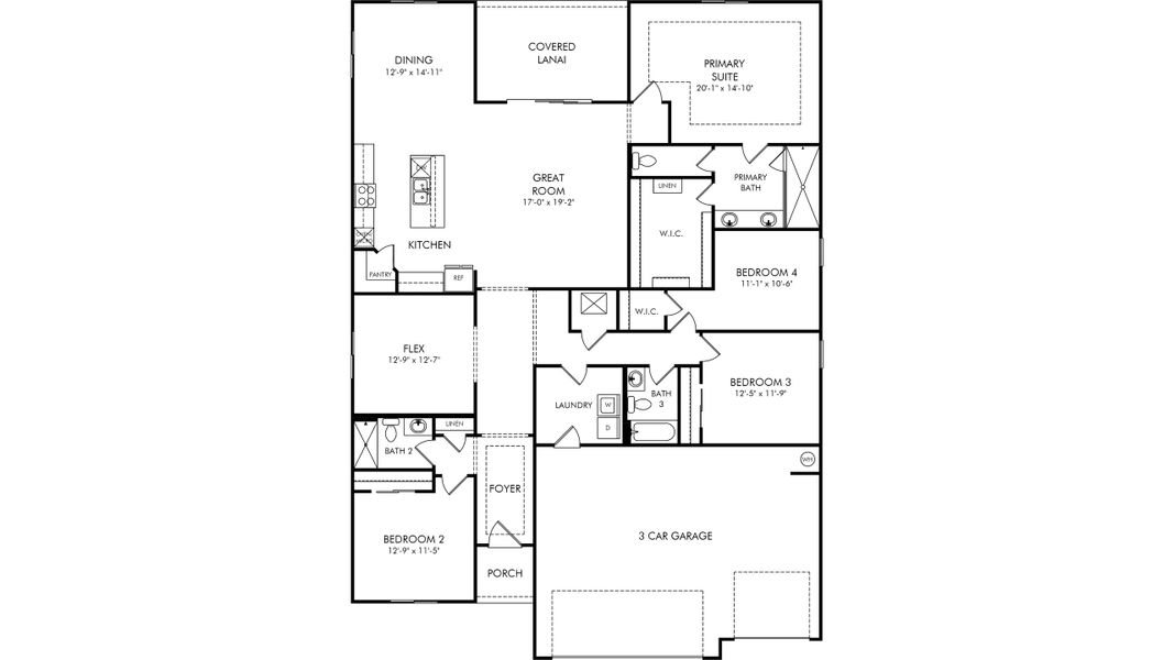 2D floor plan layout of this home in Colbert Landings - Reserve Series, Palm Coast, FL (Image 1). 2D floor plan layout of this home in Colbert Landings - Reserve Series, Palm Coast, FL (Image 1).