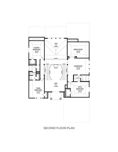 2D floor plan layout for the Northhaven FSW by First Texas Homes in Shady Valley Estates, Midlothian, TX (Image 3).