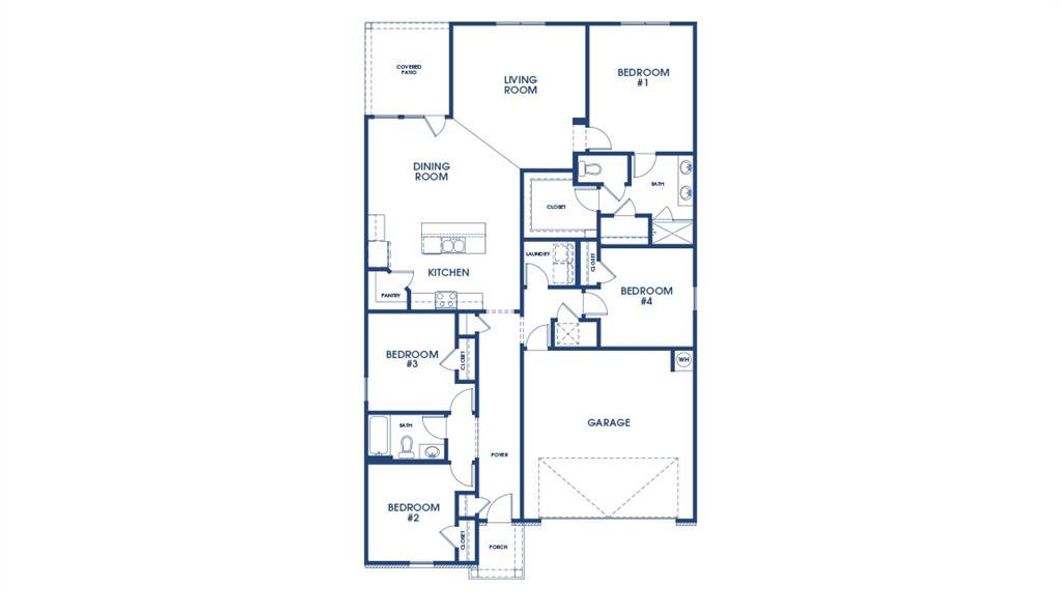 2D floor plan layout of this home in Oakchase at Hampton, Hampton, GA (Image 3).