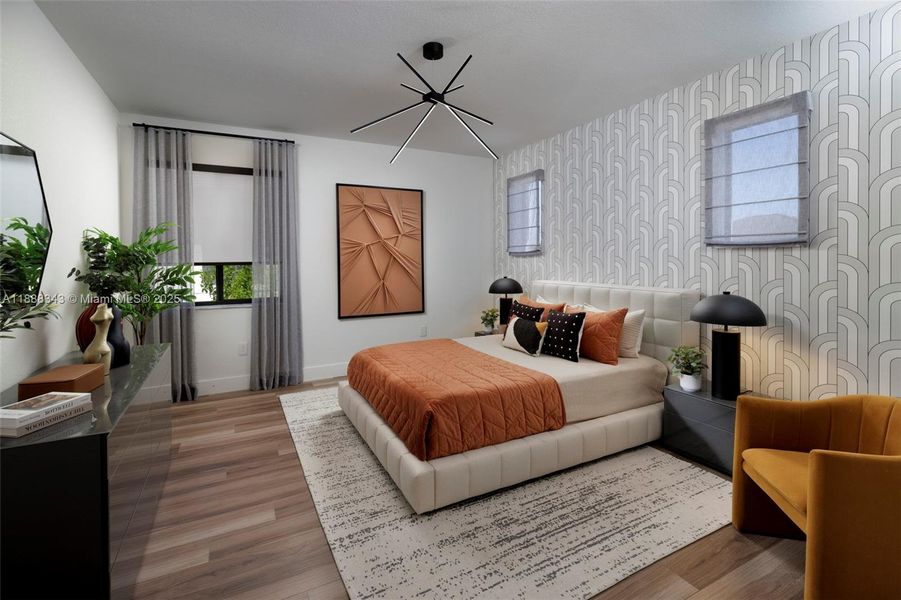 Furnished interior view inside a new home in , Miami (Image 13).