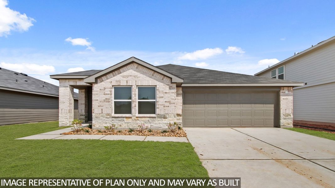 Representative exterior photo of a completed home built from the Camden by D.R. Horton in Grand Pines, Magnolia, TX (Image 19).