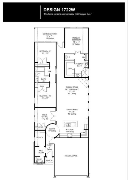 2D floor plan layout of this home in Candela South, Richmond, TX (Image 2).