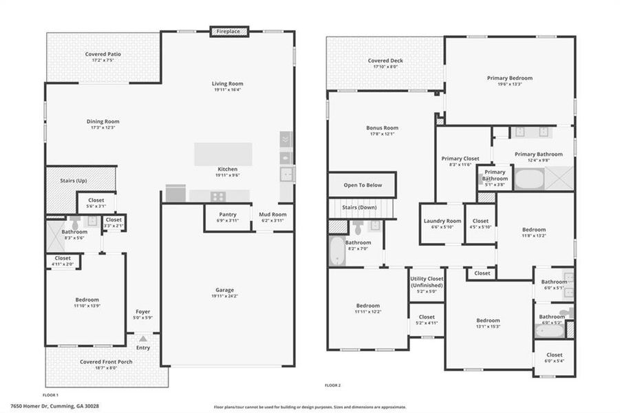 2D floor plan layout of this home in Tiberon Woods, Cumming, GA (Image 7). 2D floor plan layout of this home in Tiberon Woods, Cumming, GA (Image 7).
