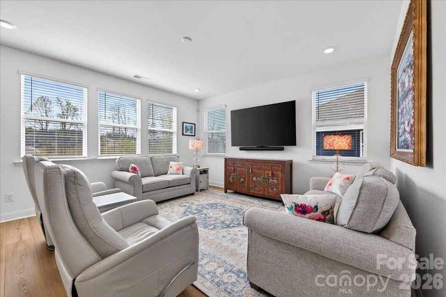 Spacious great room on the main level with tons of natural light.