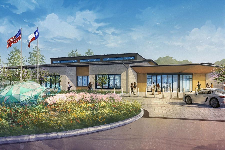 Front exterior of a new home in Creekland Village at Bridgeland, Cypress, TX, highlighting curb appeal (Image 1).