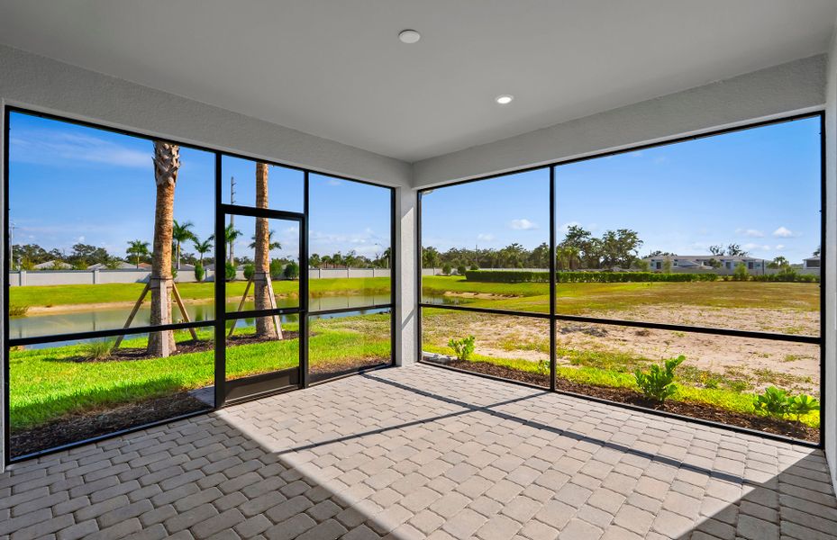 Exterior details and patio area of a home in Legacy Groves, Nokomis (Image 2).
