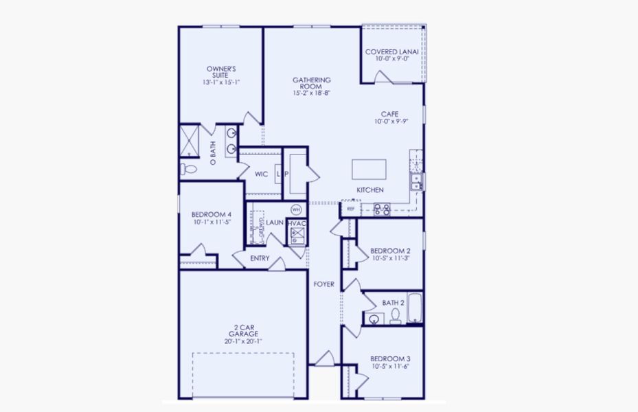 2D floor plan layout of this home in Grand Arbor, Blythewood, SC (Image 2).