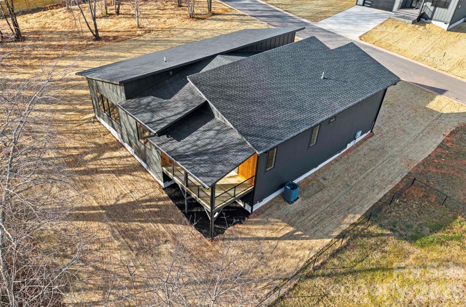 Exterior details and patio area of a home in , Asheville (Image 31).