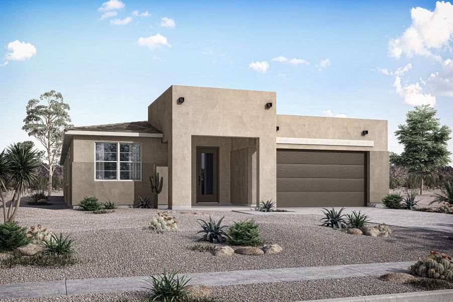 Representative exterior photo of a completed home built from the Pebble by Mattamy Homes in Empire Pointe, Queen Creek, AZ (Image 1). Representative exterior photo of a completed home built from the Pebble by Mattamy Homes in Empire Pointe, Queen Creek, AZ (Image 1).