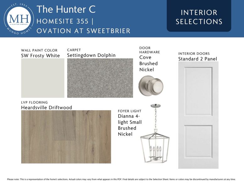Sample of building materials used in homes in Ovation at Sweetbrier, Durham (Image 5). Sample of building materials used in homes in Ovation at Sweetbrier, Durham (Image 5).