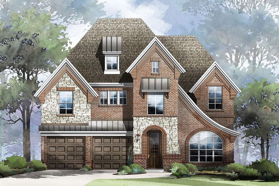 Representative exterior photo of a completed home built from the Grand Whitehall II by Grand Homes in Grand Oaks, Celina, TX (Image 25).