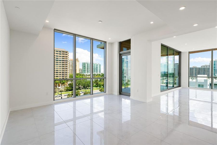 Dining room with views of Sarasota and the marina.