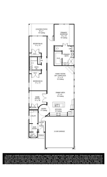 2D floor plan layout of this home in Candela 40', Richmond, TX (Image 2).