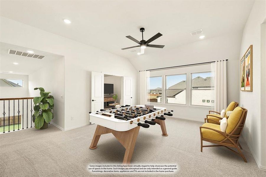 Furnished interior view inside a new home in Wildflower Ranch 60-65, Fort Worth (Image 13). Furnished interior view inside a new home in Wildflower Ranch 60-65, Fort Worth (Image 13).