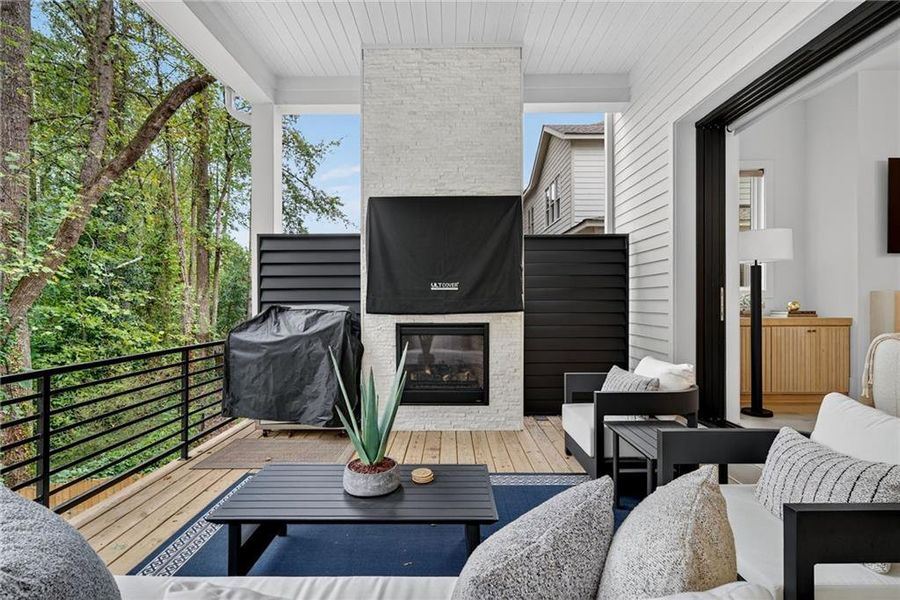 Exterior details and patio area of a home in , Atlanta (Image 3). Exterior details and patio area of a home in , Atlanta (Image 3).