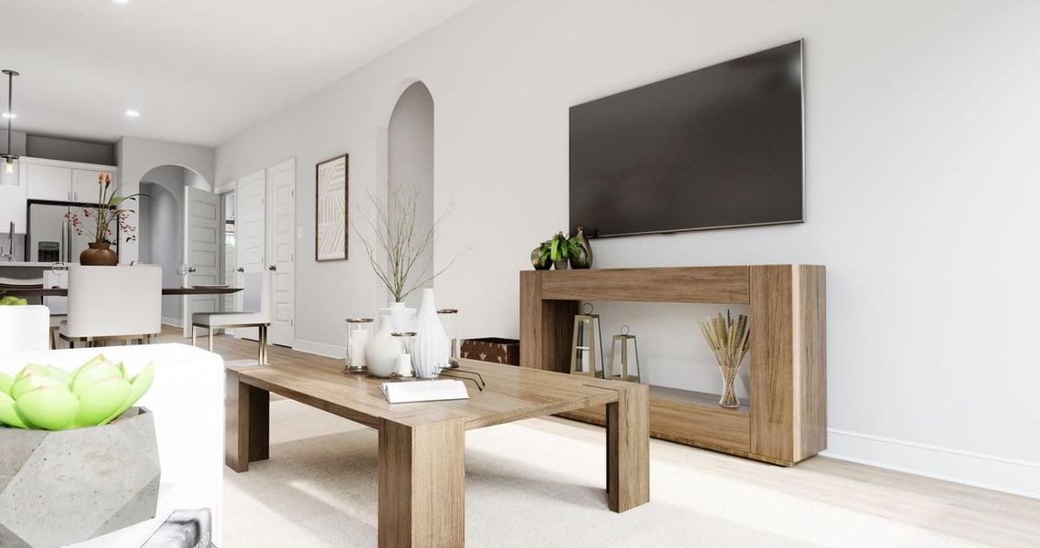 Representative furnished interior of a home built from the Aspen by Parkside Builders in The Woods, Gallatin (Image 6).