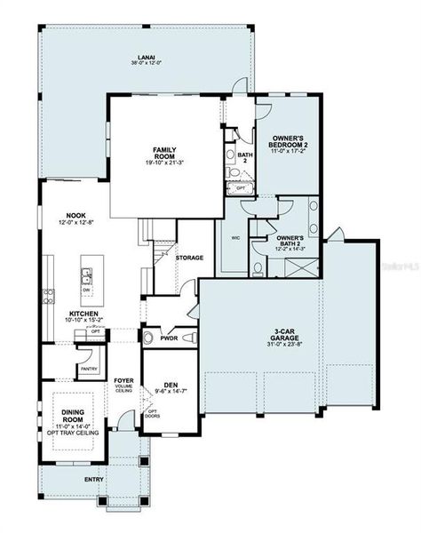 2D floor plan layout of this home in Solace at Corner Lake, Orlando, FL (Image 6). 2D floor plan layout of this home in Solace at Corner Lake, Orlando, FL (Image 6).