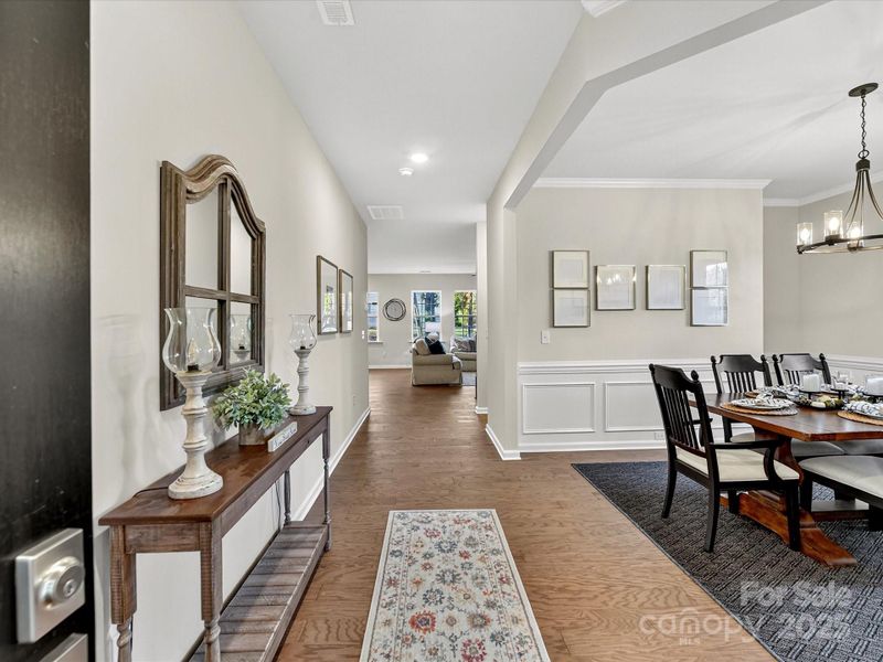 Foyer View to Dining and Office