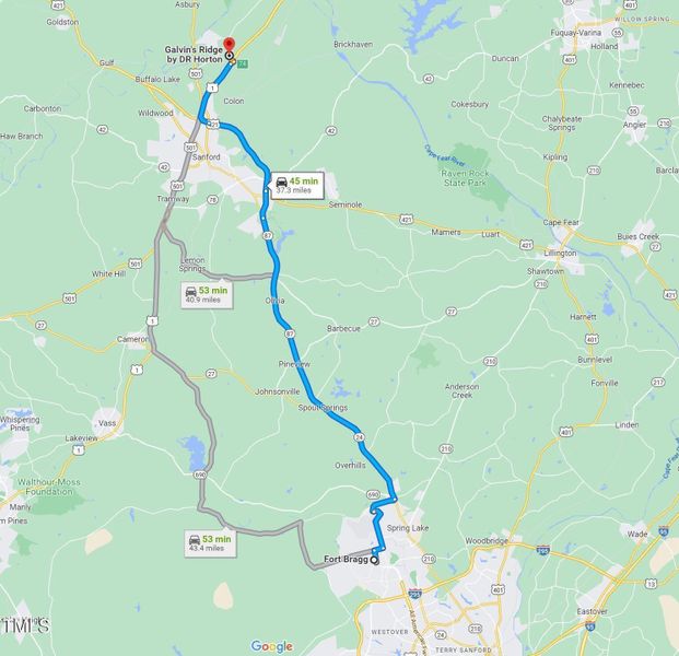 Galvins Ridge to Fort Bragg