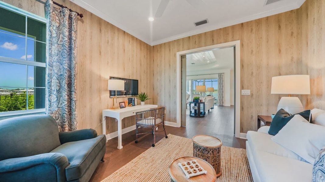 Representative furnished interior of a home built from the Bright Meadow 2 by Neal Communities in SkySail, Naples (Image 19).