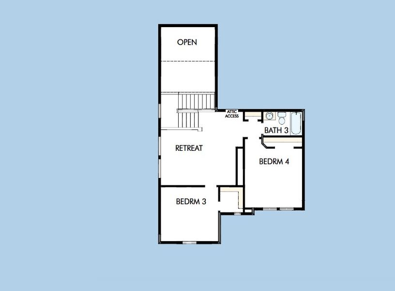 2D floor plan layout for the The Beckton by David Weekley Homes in Sundance Cove Lakeside - Overlook View Collection, Crosby, TX (Image 5).