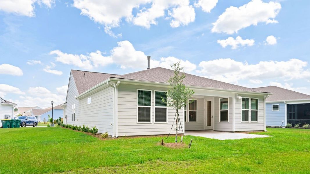 Exterior details and patio area of a home in Midpoint at New Riverside, Bluffton (Image 29). Exterior details and patio area of a home in Midpoint at New Riverside, Bluffton (Image 29).