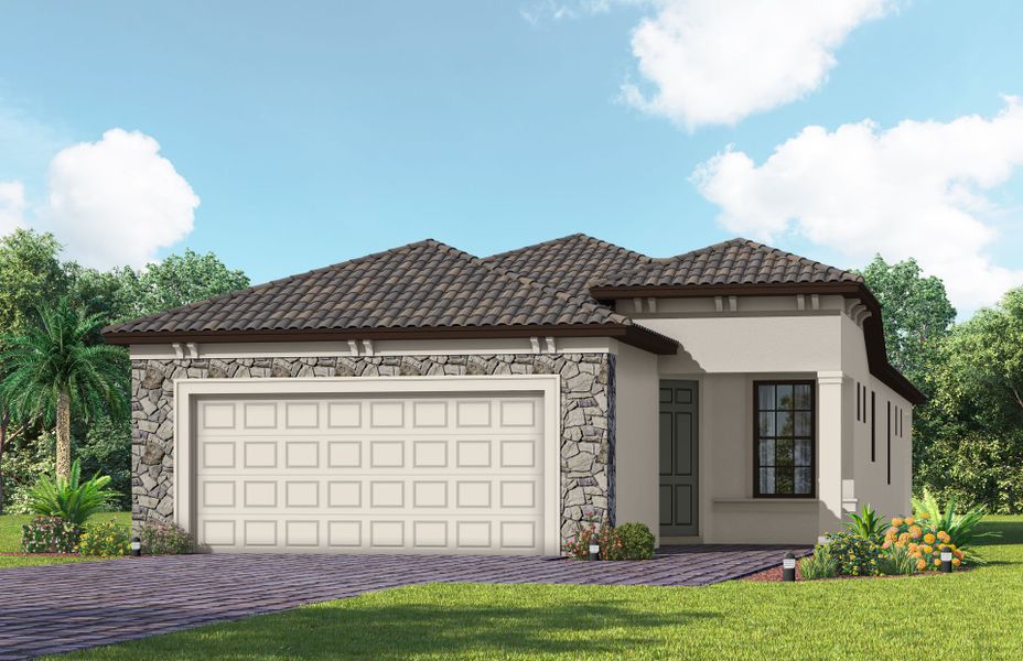Representative exterior photo of a completed home built from the Contour by Del Webb in Del Webb Naples, Ave Maria, FL (Image 26).
