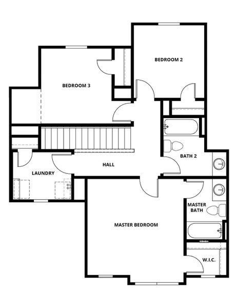 2D floor plan layout of this home in Colson Ranch, Jarrell, TX (Image 3).
