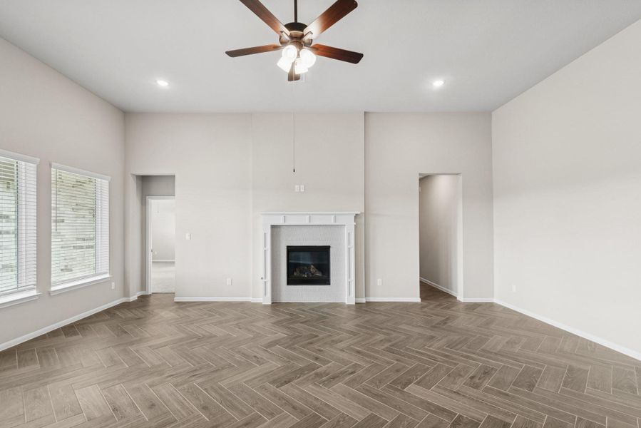 Cozy great room with fireplace