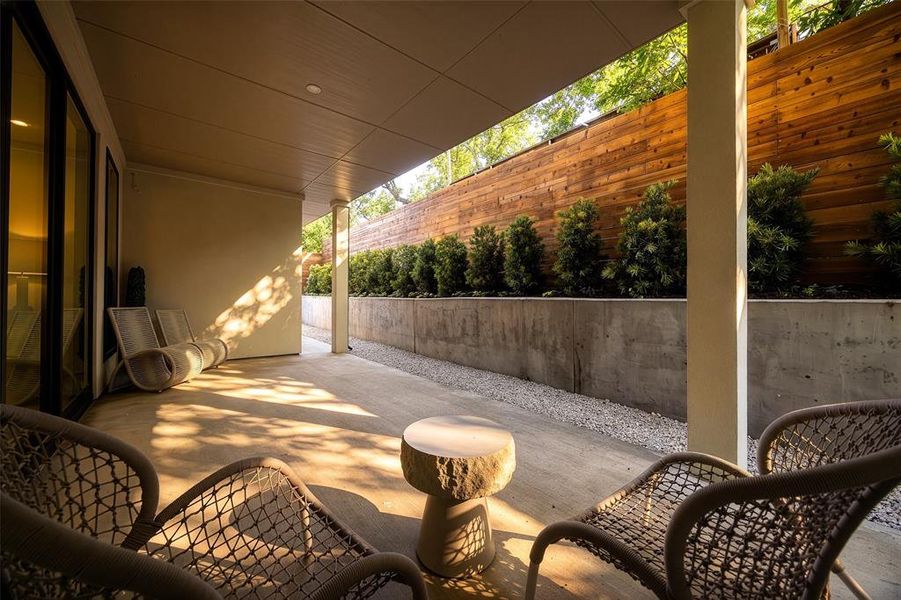 Exterior details and patio area of a home in , Dallas (Image 3). Exterior details and patio area of a home in , Dallas (Image 3).