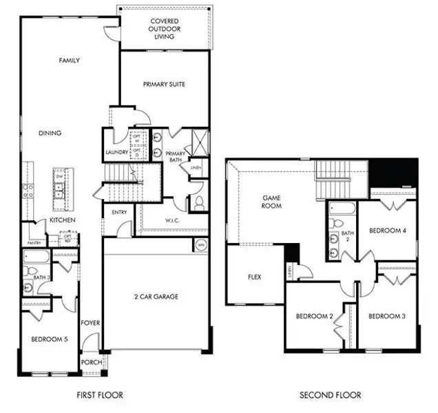 2D floor plan layout of this home in Lexington Parke, Del Valle, TX (Image 3).
