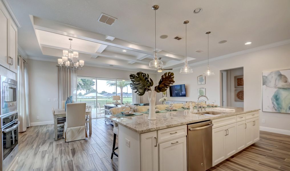 Striking island in kitchen