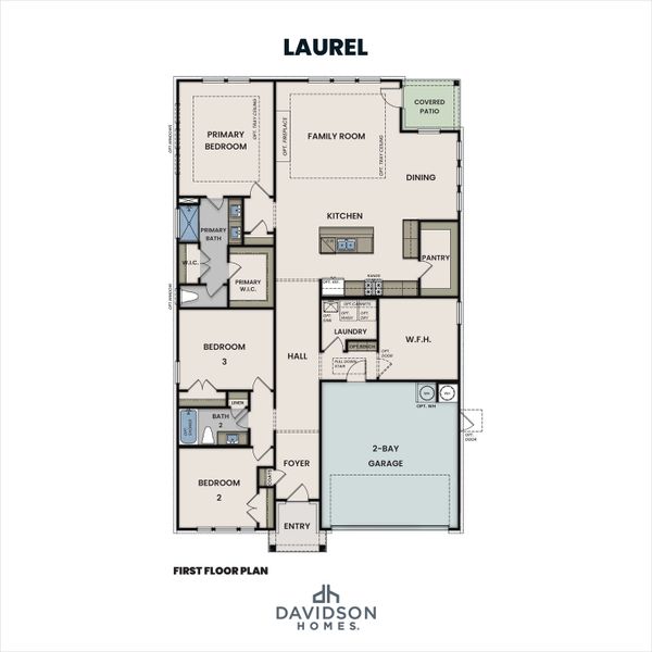 2D floor plan layout for the The Laurel G by Davidson Homes LLC in Rayburn Valley, San Antonio, TX (Image 2). 2D floor plan layout for the The Laurel G by Davidson Homes LLC in Rayburn Valley, San Antonio, TX (Image 2).