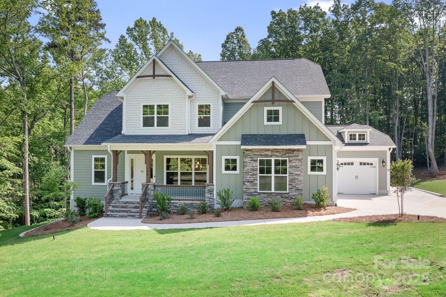 Front exterior of a new home in Harbor Watch, Statesville, NC, highlighting curb appeal (Image 21).