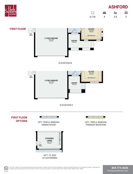2D floor plan layout for the Ashford by Park Square Residential in The Sanctuary at Seaire, Parrish, FL (Image 4). 2D floor plan layout for the Ashford by Park Square Residential in The Sanctuary at Seaire, Parrish, FL (Image 4).