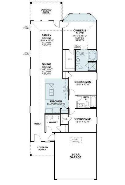 2D floor plan layout of this home in Miller's Pond, Rosenberg, TX (Image 5).