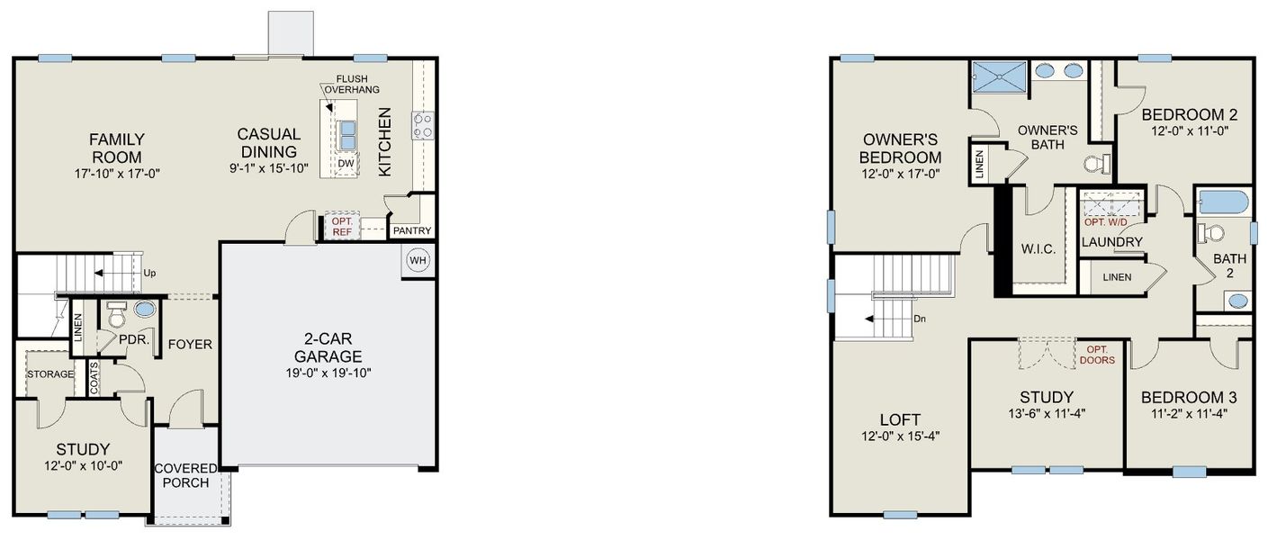 2D floor plan layout for the Prelude - Single Family Homes by Dream Finders Homes in McLean Landing, Cameron, NC (Image 3). 2D floor plan layout for the Prelude - Single Family Homes by Dream Finders Homes in McLean Landing, Cameron, NC (Image 3).
