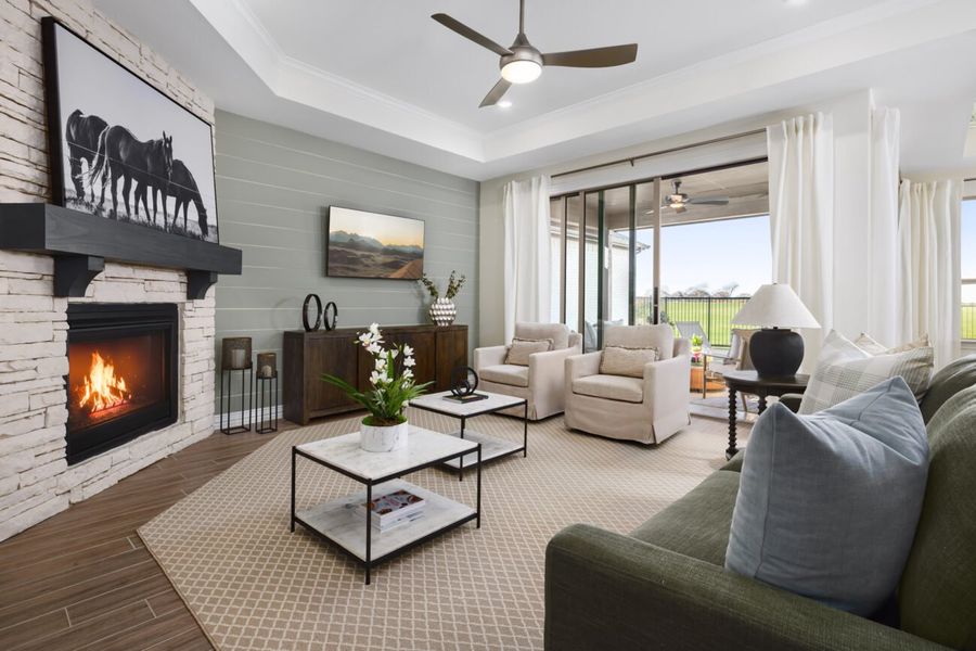 Representative furnished interior of a home built from the Torino by Ladera Texas in Ladera at The Reserve, Mansfield (Image 41). Representative furnished interior of a home built from the Torino by Ladera Texas in Ladera at The Reserve, Mansfield (Image 41).