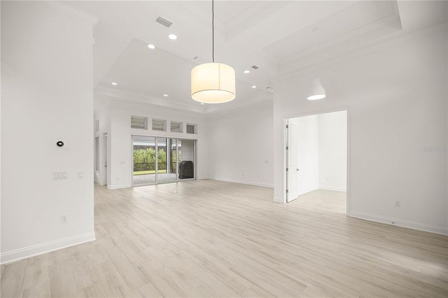 View from the front of the home and dining area